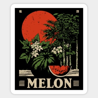 Watermelon Cannabis Garden - Surrealist Botanical Fusion Art Sticker